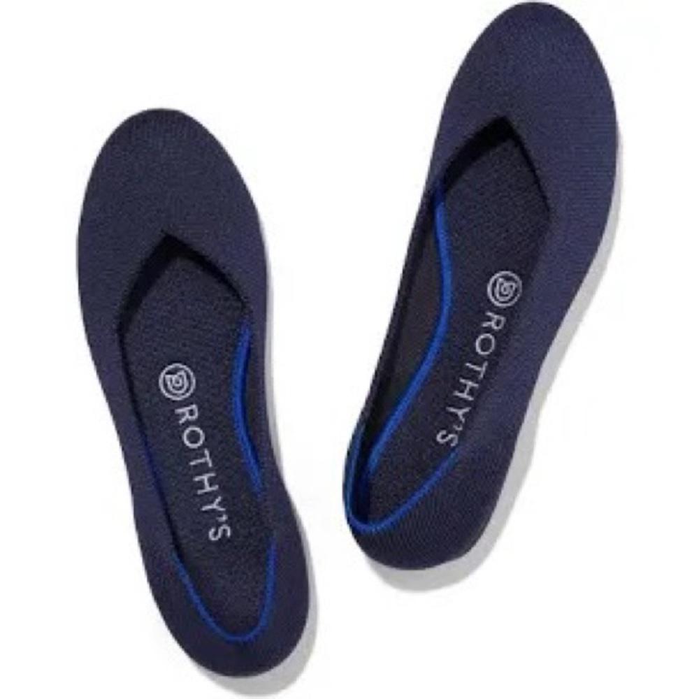 Rothy’s Maritime Navy Rounded Toe Flats Size 9